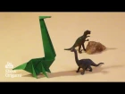 Оригами: Как сделать из бумаги Динозавра Эласмозавра (Origami: dinosaur elasmosaurine paper)